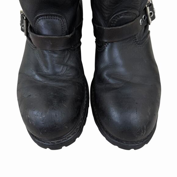 Vintage 70’s Rare ‘Bike Boots’ Black Leather Motorcycle Size 9 main image 7